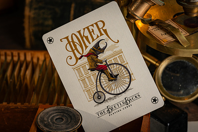 The Beetle Backs / Joker branding design drawing graphic design illustration logo playing cards typography vintage