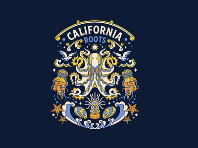 California Root Fest: Merch Full Preview art fest beach bird editorial fest festival geometric graphic design illustration line line art lineart logo merch merchandise monoline music octopus sea wave