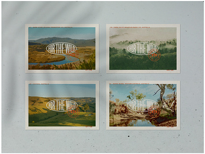 For the Wild Postcards (Cont. Series) australia badge branding landscape nature orange photography postcard print design stamp stationery typography wild