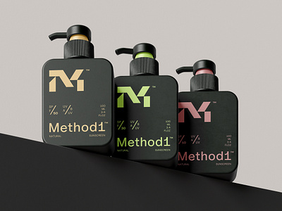 Method1 Sunscreen block bottle brand branding factor health identity innovation logo natural packaging product protection pump skin sun sunscreen utilitarian uva uvb