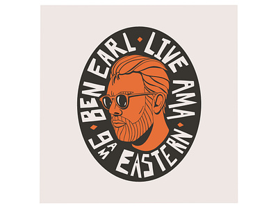 Live AMA Promotional Logo ama beard bold branding design earl emblem graphic design hand drawn hand lettered illustration jagged lettering logo podcast promo sunglasses typography vintage youtube