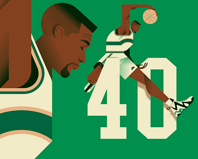 Shawn Kemp 90s ball balling basketball character colors flat illustration kamikaze legend minimal nba reebok shawn kemp sneakers sonics sport