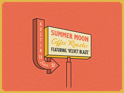 Summer Moon Coffee - Signage apparel austin branding cafe classic coffee shop design editorial illustration line lineart logo magazine illustration merch merchandise monoline retro roaster signage vintage