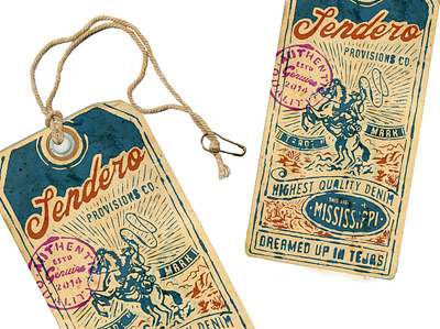 Sendero Tag Label badge design branding denim denim label hang tag illustration label price tag retro label t shirt design t shirt label vintage vintage label