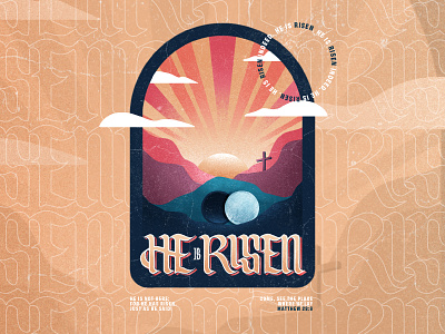 HE IS RISEN + MY STORY art bible celebrate christ design drawing easter has he hope illustration jesus landscape procreate resurrection revival risen series sunday texture