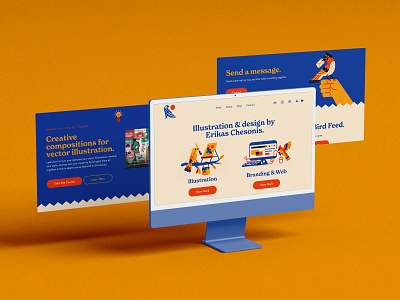 Personal Website bird birds illustration illustration design layout personal brand personal website portfolio primary colors shop squarespace web design website