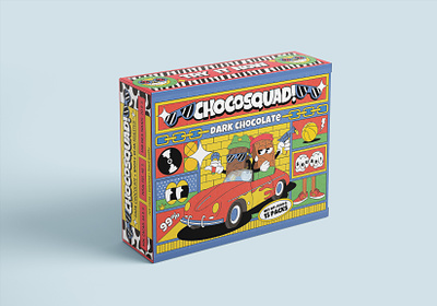 Design for "Chocosquad" Chocolate Boxes 1930 1930s box branding cartoon cartoon character chocolate design graphic design illustration old cartoon old school pack package rubber hose vintage