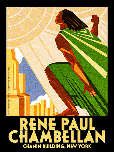 Studying exploration based on Rene Paul Chambellan's works architecture art deco chanin building illustration new york vintage