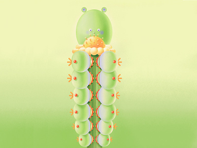 Caterpillar caterpillar character characterdesign digital flower graphic design green illustration nature