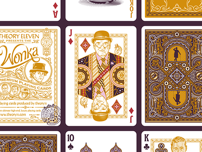 Wonka Playing Cards (Faces) design engraving etching illustration packaging packaging design peter voth design playing cards theory11 vector wonka wonka movie