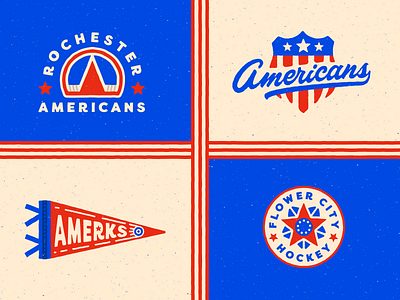 Rochester Amerks ahl america americans amerks badge branding classic flower city hockey pennant retro rochester roundel usa