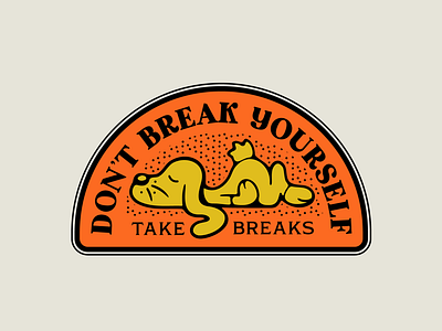 Take Breaks ✋ badge bunny design doodle drawing graphic design illustration illustrative logo logo logotype type typography vector 🐰