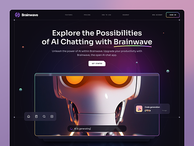 Brainwave - AI Landing Page Kit 3d ai ai figma ai landing page ai ui kit beautiful landing page case study clean figma resource illustration landing landing page landing page template minimal template for ai ui ui design ux ux design web design