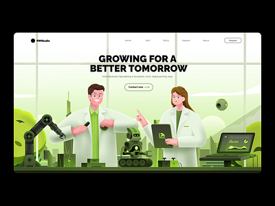 Landingpage crypto data futuristic illustration lab landingpage mechanical arm tech web3