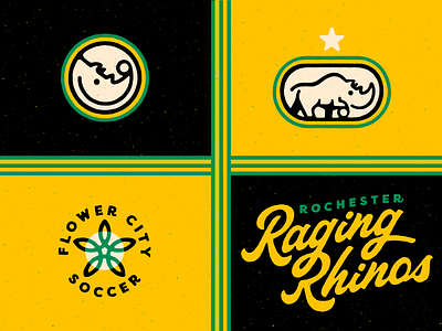 Rochester Raging Rhinos branding classic flower city football logo retro rhino rochester rochester raging rhinos soccer sports uniform