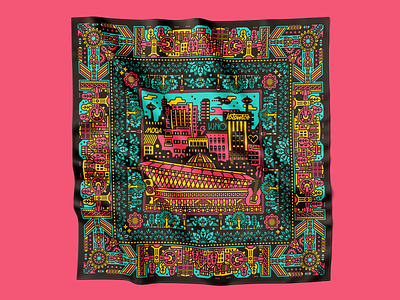 Katowice Pocket Square illustration katowice pocket square scarf