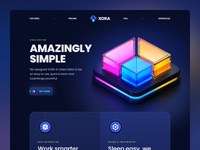 XORA - SaaS Landing Page Kit 3d branding figma graphic design landing page responsive saas ui ux