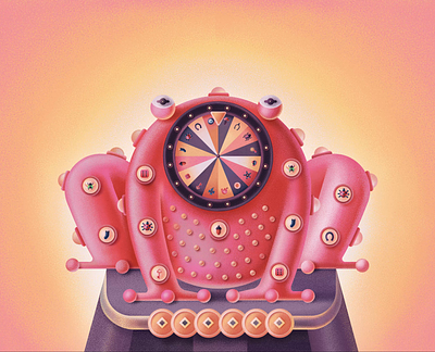 lucky toad 2d animal animation character characterdesign digital digitalart fortune game good luck illustration lucky toad vector wheel of fortune