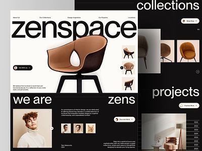 Zenspace - Interior Furniture Company Landing Page Website architecture company decor design furniture home home page interior interior design landing page modern ui ux web web design website website design